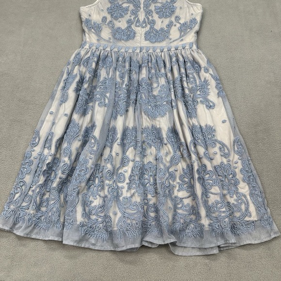 SUNDANCE Love at First Sight Pastel Blue Embroidered Sleeveless Lace Dress‎ Sz 4 - Picture 15 of 16